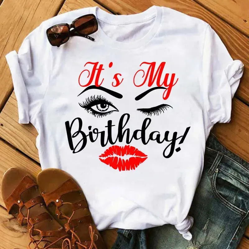 Maycaur Eyelash Happy Birthday Fun T-Shirt