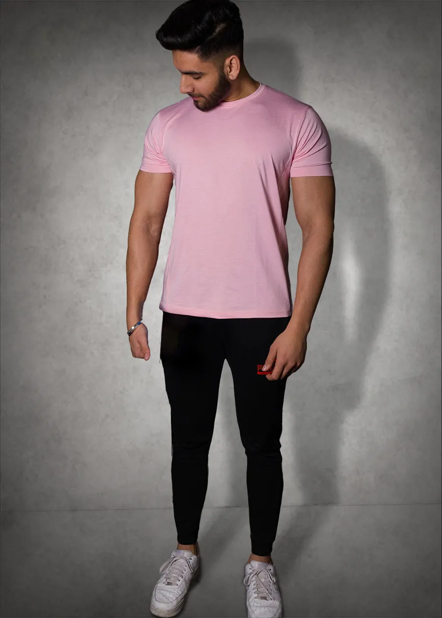 Mens Sweat in Style Round Neck Half sleeve T-shirt - Mystic Pink