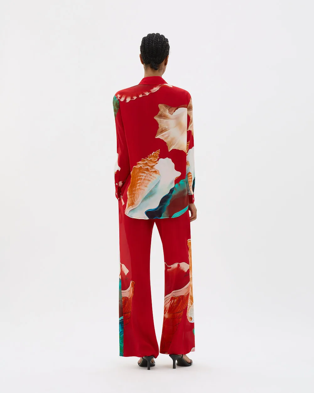 Muma World Murex Long Sleeve Silk Shirt in Red