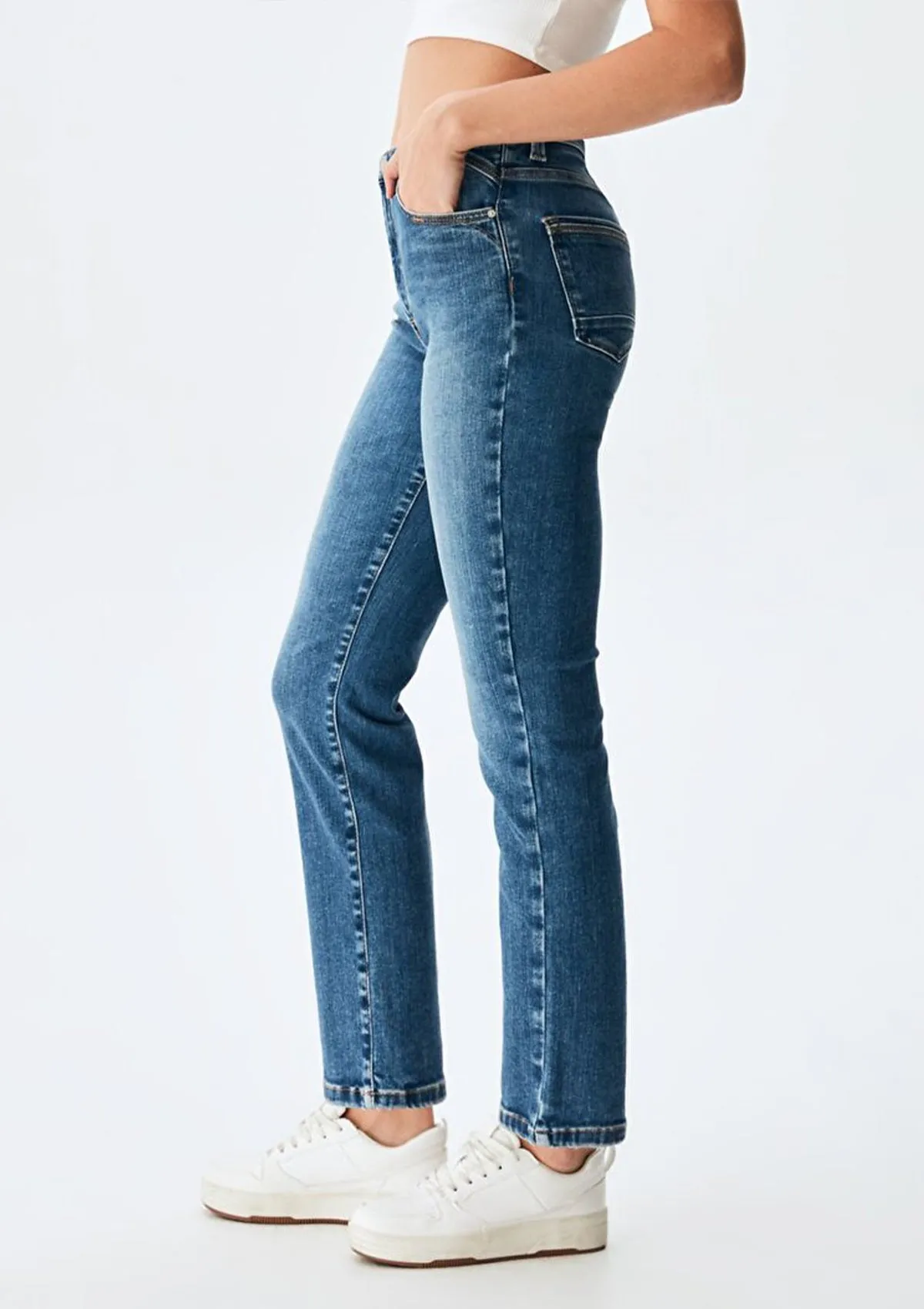 Nena B Carline High Rise Straight Jeans