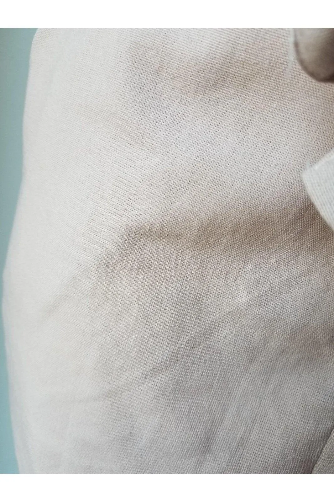 New Look women's crop, linen pants in blush pink and oatmeal size L