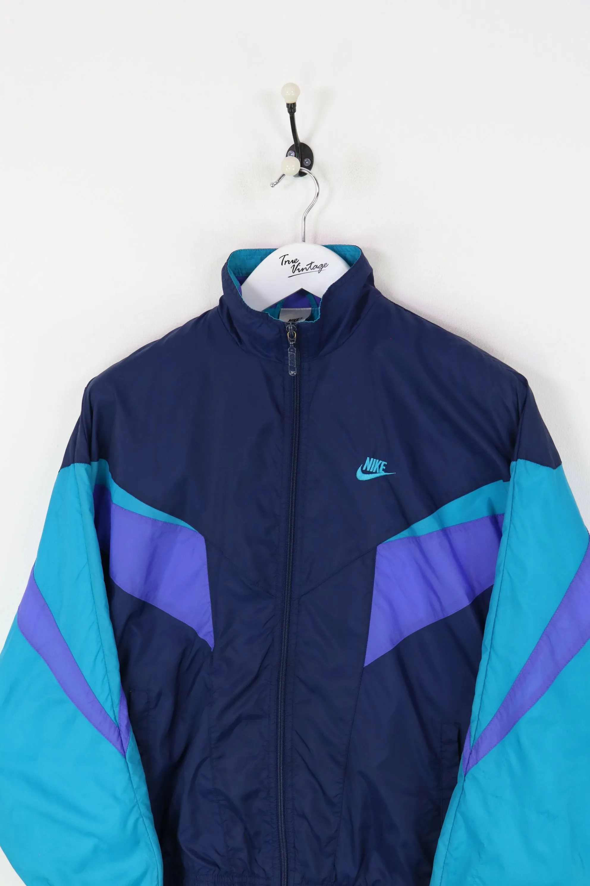 Nike Shell Suit Jacket Navy/Green Small