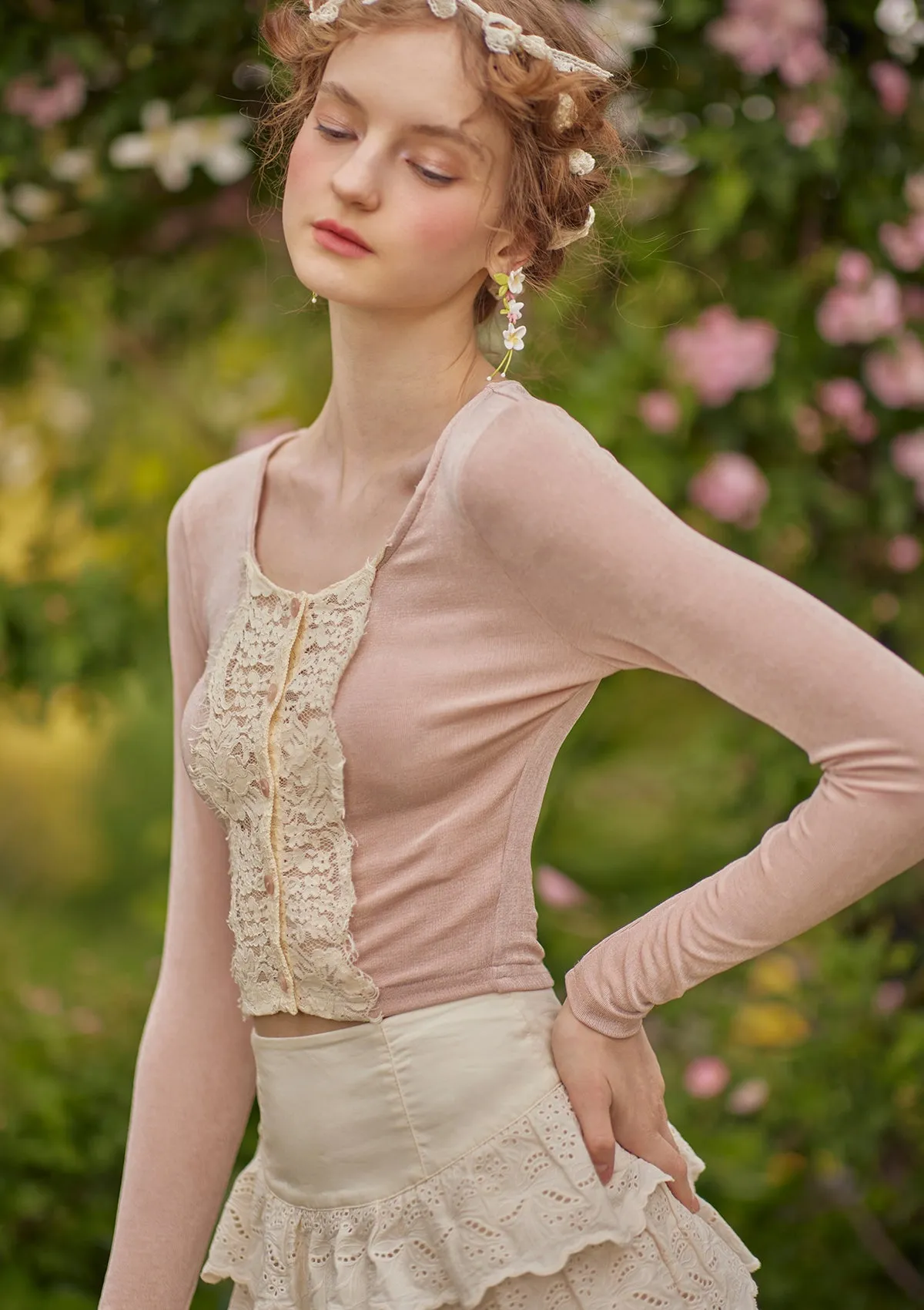 Papaya Mille-feuille Knit Cardigan