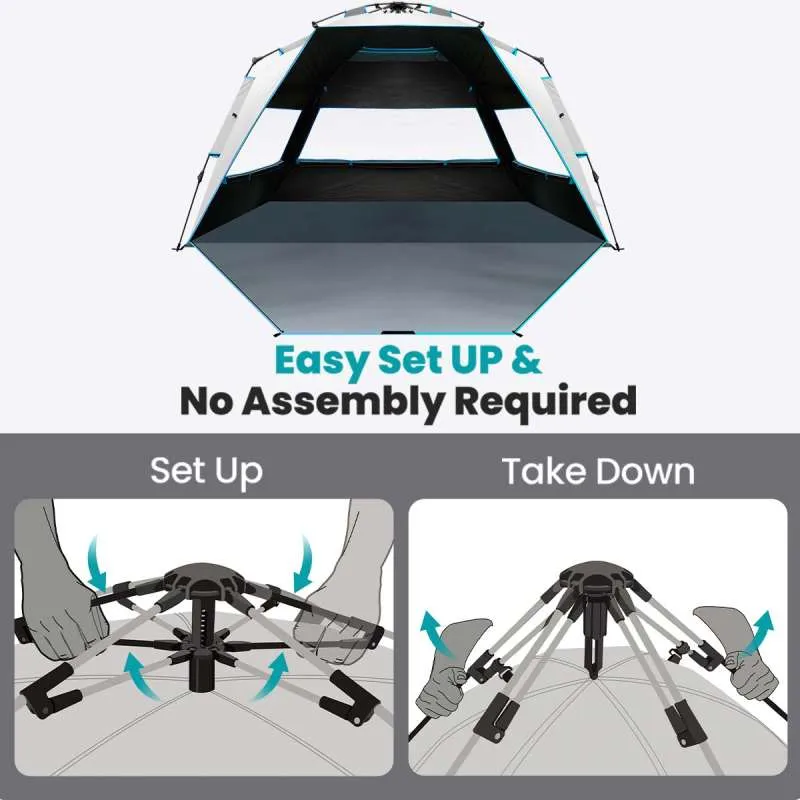 Pop Up Beach Tent with Blackout Shelter Technology