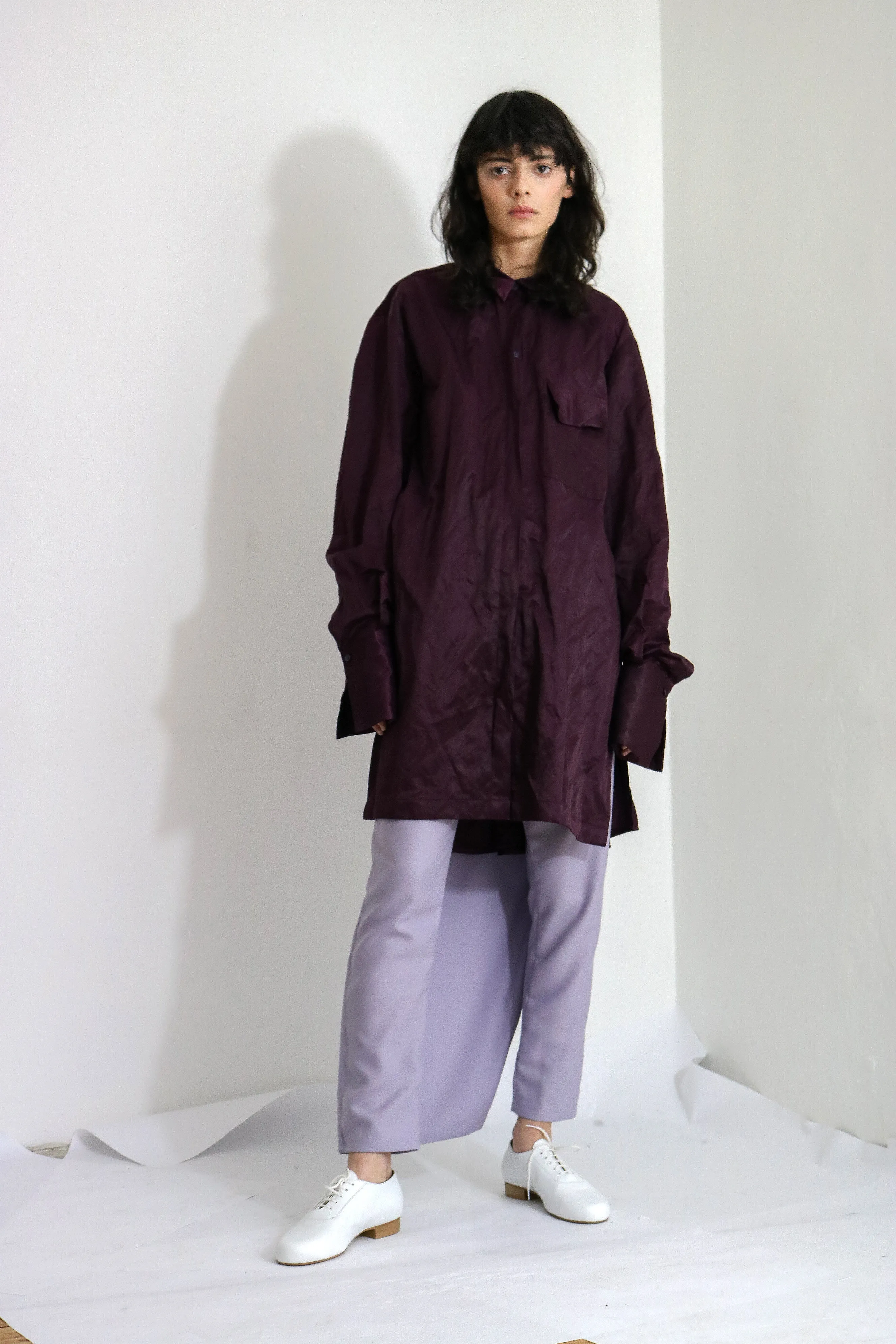 Purple Silk Blend Shirt
