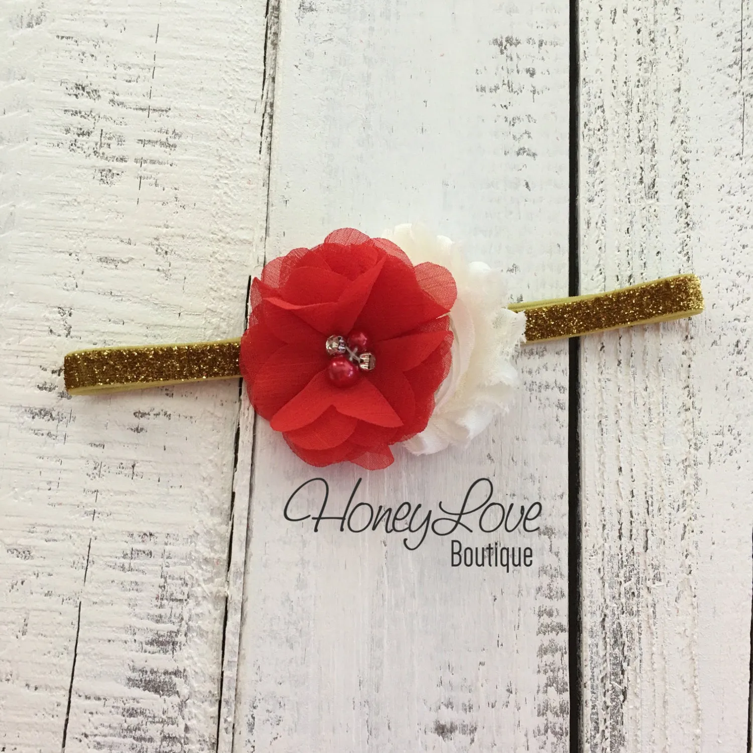 Red/Ivory Embellished tutu skirt bloomers and Gold/Silver glitter headband
