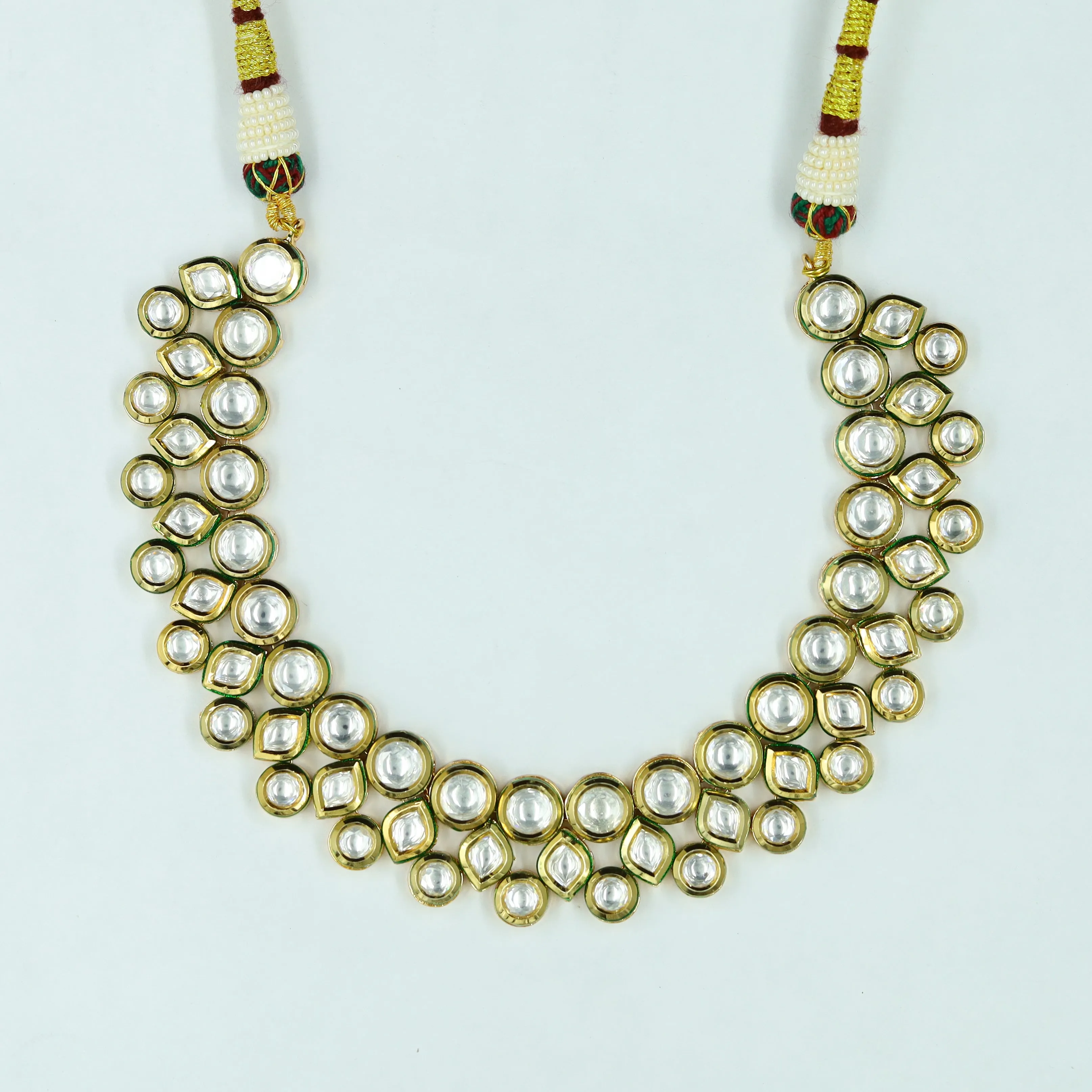 Round Neck Kundan Necklace Set 12799-68