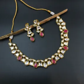 Round Neck Kundan Necklace Set 3713-28