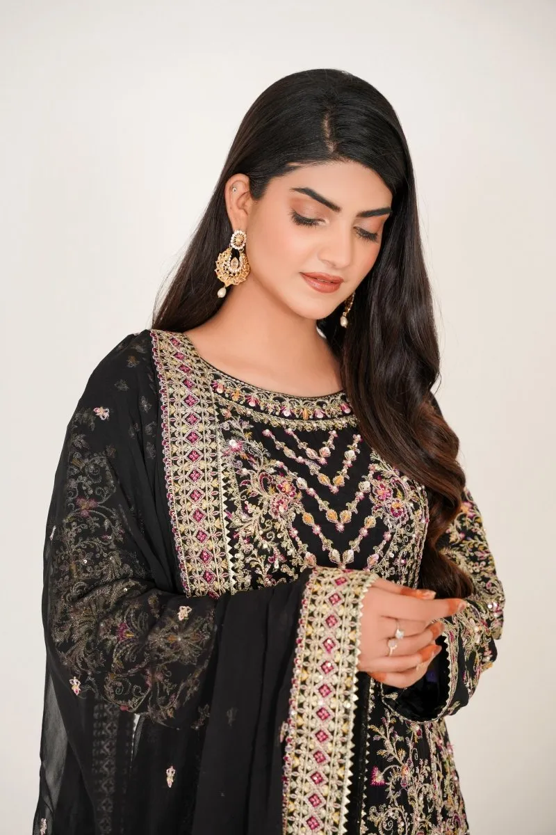 Embellished Chiffon Wedding Wear - SAJ12 By Sajni (Optimized)