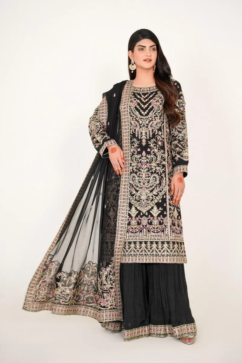 Embellished Chiffon Wedding Wear - SAJ12 By Sajni (Optimized)