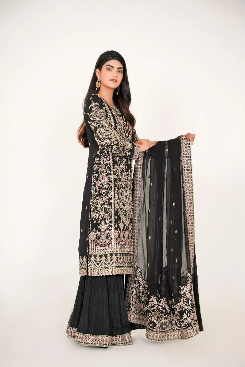 Embellished Chiffon Wedding Wear - SAJ12 By Sajni (Optimized)