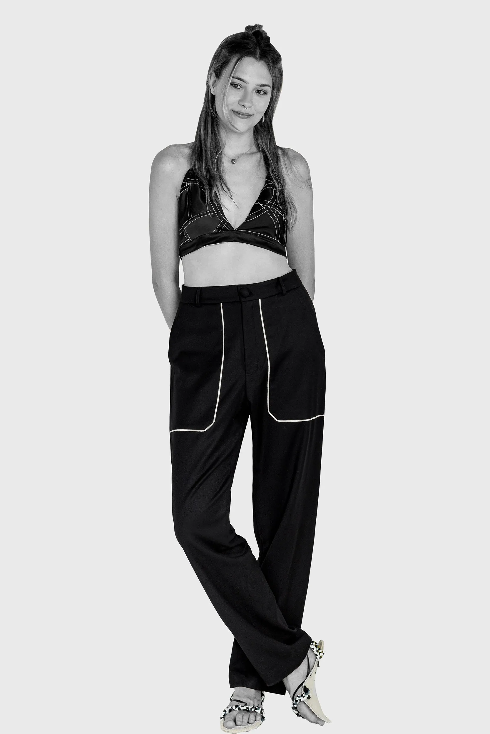 Silk Bra Top - Black