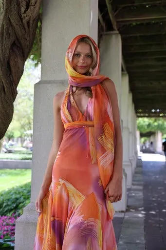 Silk Maxi Halter Dress -Jasmine