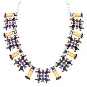 Stunning Simple Formica Crystal Bib Design Statement Jewelry Necklace Yellow