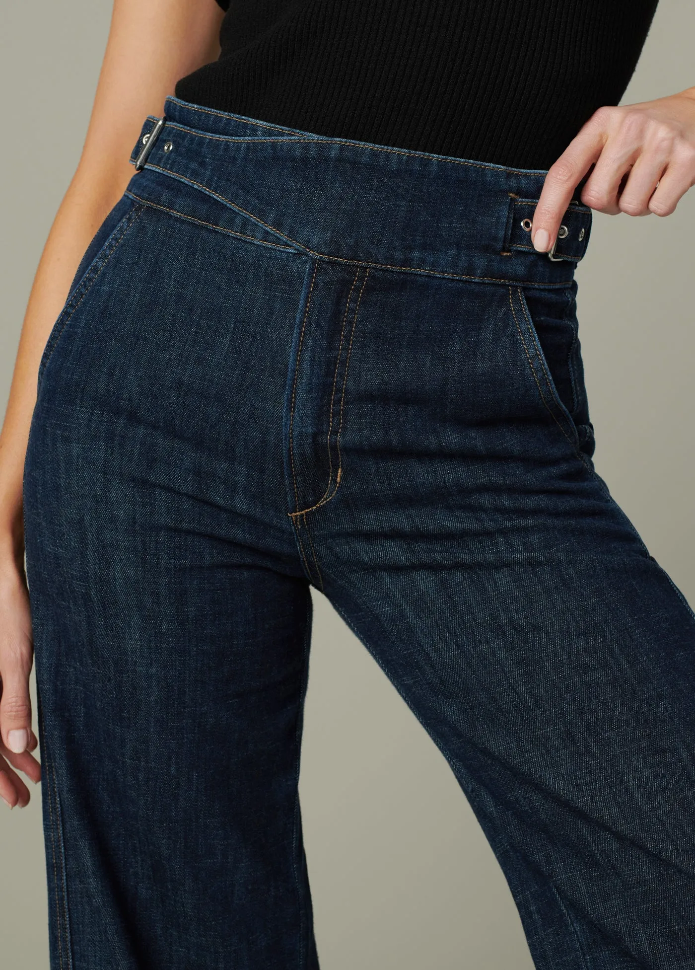 THE DOUBLE BUCKLE WIDE LEG SAILOR PANT