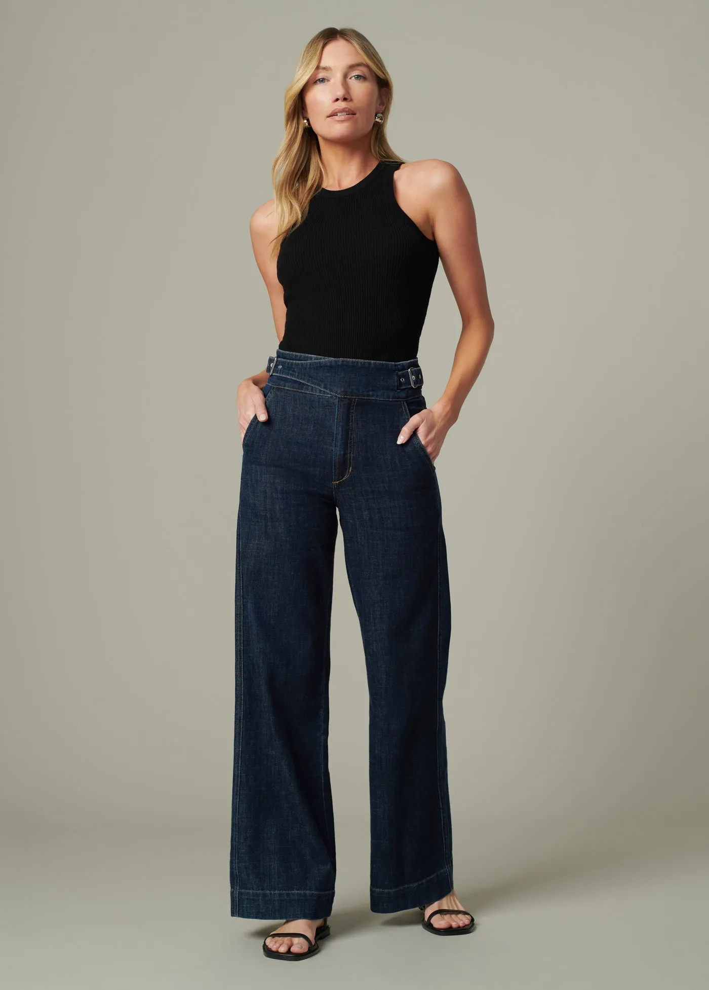 THE DOUBLE BUCKLE WIDE LEG SAILOR PANT