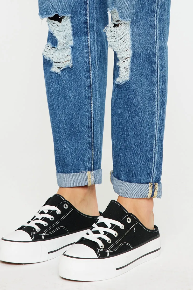 Stylish High-Waisted Paper Bag Jeans for Women