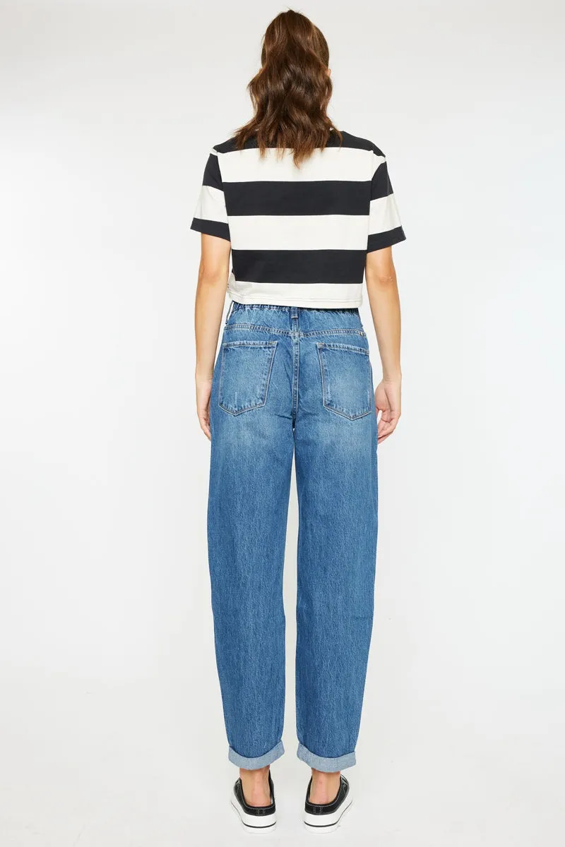 Stylish High-Waisted Paper Bag Jeans for Women