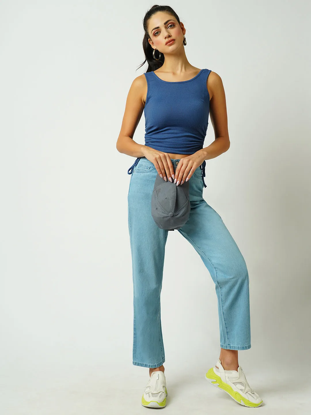 Women High-Rise Loose Straight Fit Jeans