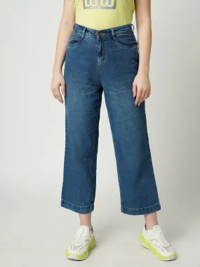 Women High-Rise Parallel Wide Leg Jeans