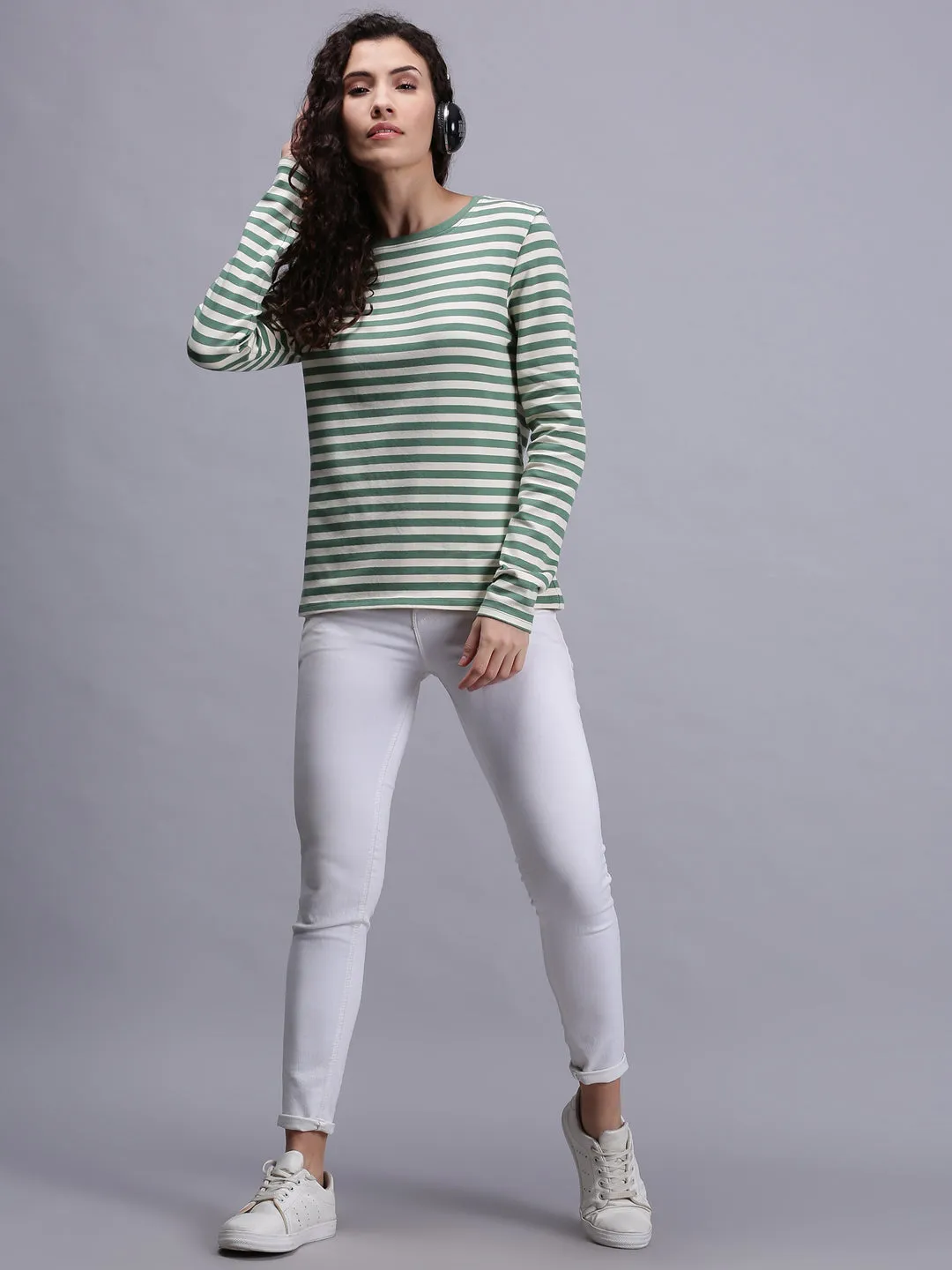 Womens Round Neck Full Sleeve T-Shirt