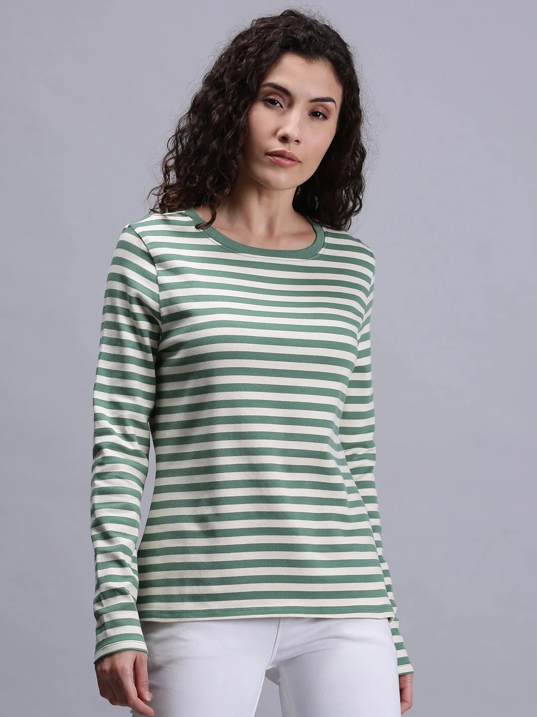 Womens Round Neck Full Sleeve T-Shirt